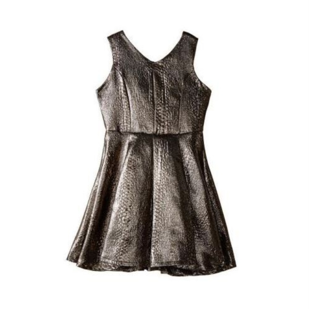 Marciano Kids Metallic Woven Dress Gold Girls